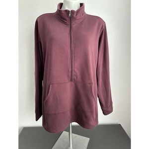 Torrid Burgundy Half-Zip Sleep Sweat Shirt
